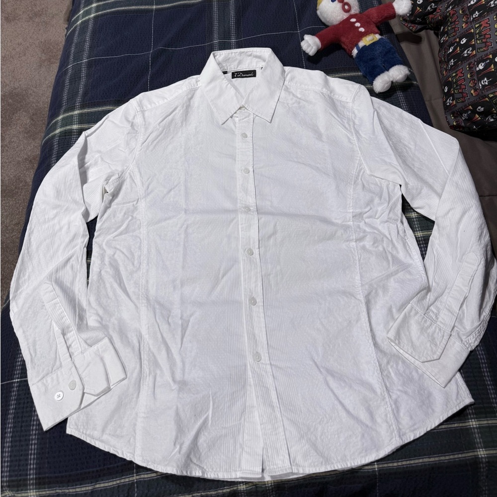 7 Diamond Classic White Dress Shirt. Men’s XL